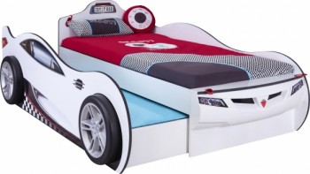 CARBED Кровать-машина Coupe с выдвижной кроватью White 20.03.1310.00 в Довольном - dovolnoe.mebel54.com | фото