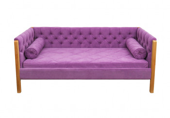 Кровать 180 серии Леди  32 Фиолетовый (подушка валик) в Довольном - dovolnoe.mebel54.com | фото