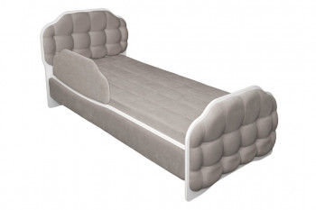 Кровать 190 Атлет Lux 96 Серый (мягкий бортик) в Довольном - dovolnoe.mebel54.com | фото