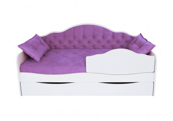 Кровать 190 серии Иллюзия Лайт 1 ящик 32 Фиолетовый (подушки) в Довольном - dovolnoe.mebel54.com | фото