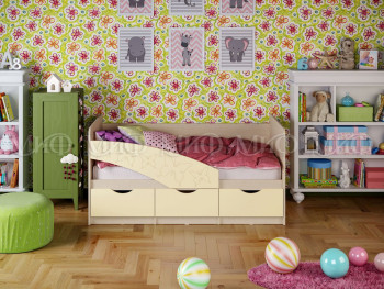 Кровать Бабочки 1,6м (Ваниль матовый) в Довольном - dovolnoe.mebel54.com | фото