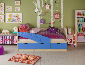 Кровать детская 1,8м Дельфин (Синий матовый) в Довольном - dovolnoe.mebel54.com | фото