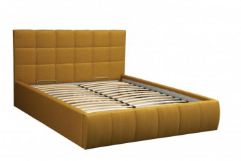 Кровать "Диана" ш. 1400 (Н=1010мм) (жаккард горчица) в Довольном - dovolnoe.mebel54.com | фото