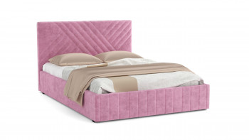 Кровать Гамма ш. 1400 (без основания для хранения) (велюр тенерифе розовый) в Довольном - dovolnoe.mebel54.com | фото