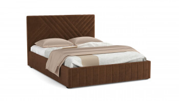 Кровать Гамма ш. 1400 (с основанием для хранения) (велюр тенерифе шоколад) в Довольном - dovolnoe.mebel54.com | фото