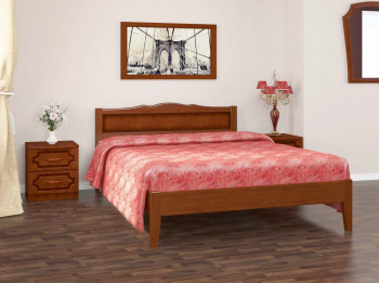 Кровать Карина-7 из массива сосны 1200*2000 Орех в Довольном - dovolnoe.mebel54.com | фото