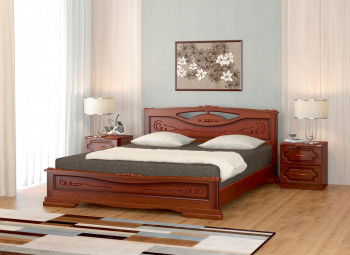 Кровать Карина-7 из массива сосны 1400*2000 Орех в Довольном - dovolnoe.mebel54.com | фото