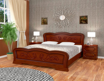Кровать Карина-8 из массива сосны 1400*2000 Орех в Довольном - dovolnoe.mebel54.com | фото