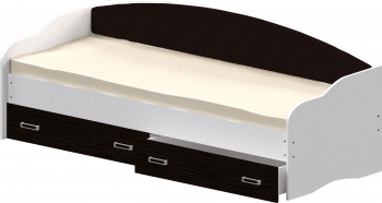 Кровать Софа-7 с мягкой спинкой (800х1900) Белый/Венге в Довольном - dovolnoe.mebel54.com | фото