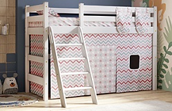Кровать Соня вариант 6 полувысокая с наклонной лестницей Белый полупрозрачный в Довольном - dovolnoe.mebel54.com | фото