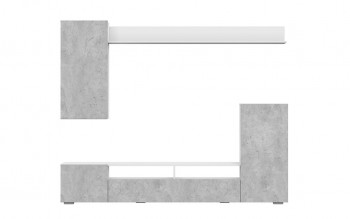 Мебель для гостиной МГС 4 (Белый/Цемент светлый) в Довольном - dovolnoe.mebel54.com | фото