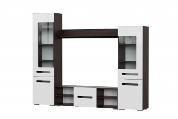 Мебель для гостиной МГС 6 (Исполнение 1/Венге/Белый глянец) в Довольном - dovolnoe.mebel54.com | фото