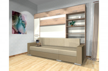 Шкаф-кровать с диваном Каролина в Довольном - dovolnoe.mebel54.com | фото