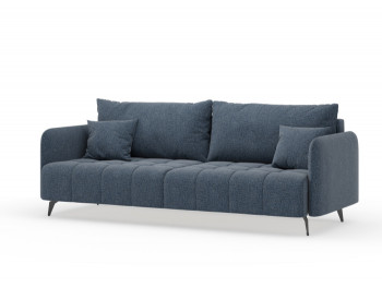 Валериан диван трёхместный прямой Синий, ткань RICO FLEX 101 в Довольном - dovolnoe.mebel54.com | фото